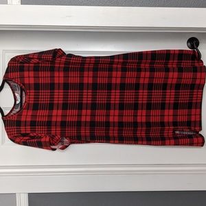 Patpat red and black plaid dress